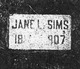  Jane <I>Edmiston</I> Lewis Sims