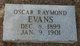  Oscar Raymond Evans
