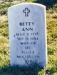  Betty Ann <I>Bell</I> McClellan