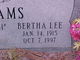  Bertha Lee <I>Medlock</I> Williams