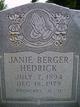  Janie <I>Berger</I> Hedrick