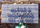  Martha Glenn “Mattie” <I>Sibley</I> Underwood