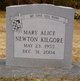  Mary Alice <I>Newton</I> Kilgore