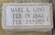  Mary Elizabeth <I>Jones</I> Lowe