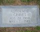  Alpha Mae <I>Benefield</I> Graves