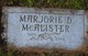  Marjorie D “Marnie” <I>Dixon</I> McAlister