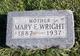  Mary Elizabeth <I>Kistler</I> Wright