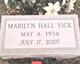  June Marilyn <I>Hall</I> Vick
