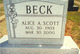  Alice A <I>Scott</I> Beck