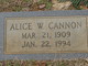  Alice W Cannon