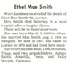  Ethel Mae <I>Williams</I> Smith