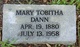  Mary Tobitha “Aunt Tobitha” <I>Sweat</I> Dann