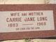 Carrie Jane <I>McDonald</I> Long