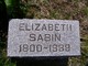  Elizabeth Betsy <I>Howe</I> Sabin