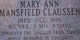  Mary Ann <I>Mansfield</I> Claussen