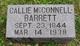  Callie <I>McConnell</I> Barrett