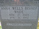  Anna Permelia <I>Wells</I> Bishop  Wade