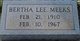  Bertha Lee <I>Crawford</I> Meeks