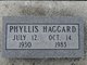  Phyllis Ann <I>Reeder</I> Haggard
