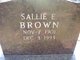 Sallie <I>Hudgins</I> Brown