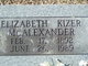  Mary Elizabeth “Betsy” <I>Kizer</I> McAlexander