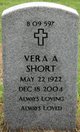  Vera A Short