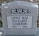  Annie Mae <I>Huckabee</I> Stanton