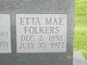  Electa Mae “Etta” <I>Evilsizer</I> Folkers
