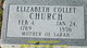  Elizabeth “Betsy” <I>Collett</I> Church