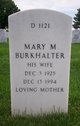  Mary M <I>Baumgartner</I> Burkhalter