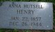  Anna Mitchell <I>Hutsell</I> Henry