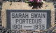  Sarah Elizabeth “Sadie” <I>Swain</I> Porteous