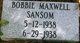  Bobbie Maxwell Sansom