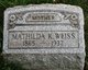  Mathilda K. “Mummy” <I>Krueger</I> Badke Weiss