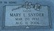  Mary Lea “Nanny” <I>Sill</I> Snyder