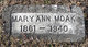 Mary Ann <I>Rawls</I> Moak