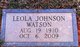  Leola <I>Johnson</I> Watson