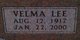 Velma Lee <I>McClure</I> Liszeo