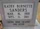  Kathy <I>Burnette</I> Sanders