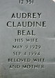 Audrey Claudine <I>Brown</I> Beal