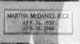  Martha Ann <I>McDaniel</I> Rice