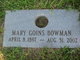  Mary Belle <I>Goins</I> Bowman