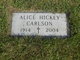  Alice M <I>Hickey</I> Carlson