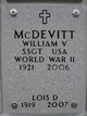  William V McDevitt