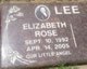  Elizabeth Rose “Lizzy” Lee