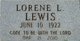  Lorene Louella <I>Wilkinson</I> Lewis