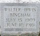  Walter Irwin Bingham