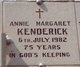  Annie Margaret <I>Lifgren</I> Kenderick