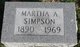  Martha Angeline <I>Tomlinson</I> Simpson