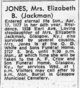  Elizabeth B. <I>Jackman</I> Jones